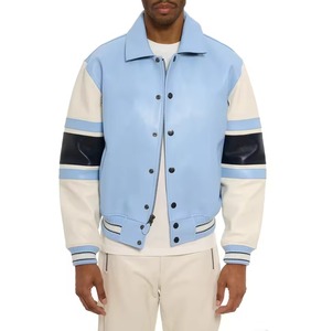 OEM Custom Wholesale Premium Varsity <b>Jacket</b> Contrast Leather Sleeve Letterman <b>Jacket</b> Button Up <b>Men</b> Outerwear Manufacturer - Product Image 3