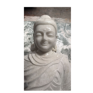 Estatua de Buda de mármol blanco de Artifax Vietnam, la más vendida (postura sentada) - Product Image 1