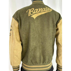 Chaqueta universitaria de gamuza personalizada para hombre, chaqueta de béisbol con grafiti, chaqueta bomber de ropa deportiva de equipo personalizada - Product Image 3