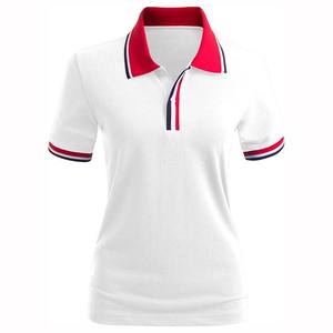 Chemise personnalisée pour femme en tricot à manches courtes, respirante, infroissable, séchage rapide, en coton, pour le golf, vêtements décontractés, impression de logo - Product Image 4