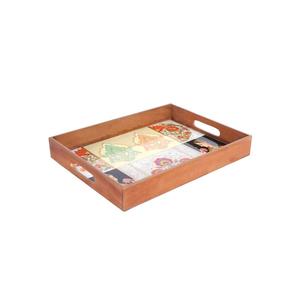 Designer Wood Serving Tray with Enamel Print Designs for Weddings Hotels Handicraft Evening Dinner Serve Economically Priced - Product Image 2