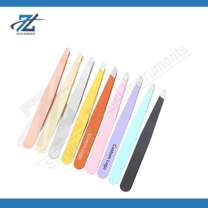 Professional Slanted Tip Eyebrow Tweezers with False Eyelash Clip Stainless Steel Precision Beauty Makeup <b>Tool</b> Made in Pakistan - Product Image 2