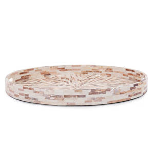 Elegante bandeja de mármol acrílico de madera personalizable sostenible madre perla laca hogar decorativo comida servir para el desayuno café - Product Image 4