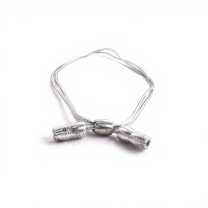 Cordon de chapeau QUICK WAY INDUSTRIES en Mylar argenté pour cérémonies générales avec pompons, couleur argent personnalisée - Product Image 1