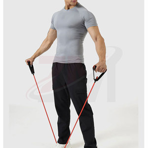 Camiseta de Compresión de Manga Corta Gris para Hombre, Ajustada, de Color Sólido, sin Costuras, de Poliéster, para Entrenamiento - Product Image 1