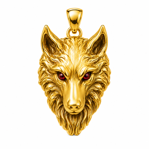 Collar con Colgante de Cabeza de Lobo Chapado en Oro, Cadena de Plata de Ley 925, Joyería Animal Minimalista, Regalo para Uso Diario - Product Image 5