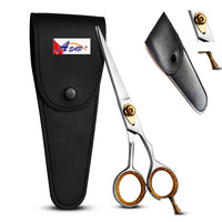 Ciseaux de coiffure professionnels en acier inoxydable 4Cr13, lame tranchante, manche court, non pliables, pour droitiers