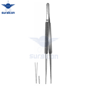 Micropinzas de Sutura Rectas de 15 cm / 6 Pulgadas con Punta Fina de 0.3 mm, Instrumento Microquirúrgico de Acero Inoxidable para Oftalmología - Product Image 3