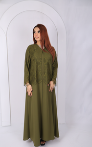 Abaya Larga Original para Mujer, Modelo 2027, con Encaje Floral, Bellamente Elaborada, Fabricante, Superventas - Product Image 6