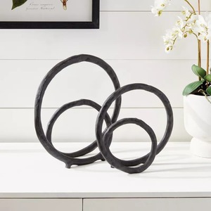 Escultura Circular Hecha a Mano, Decoración de Mesa Geométrica Abstracta, Figura de Arte Minimalista para Sala de Estar - Product Image 1