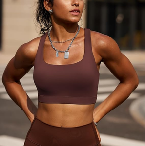 Cross-Border Breathable High Support <b>Push</b>-<b>Up</b> <b>Wireless</b> No Pads Plus Size Sports <b>Bra</b> with Crisscross Straps for Women - Product Image 3