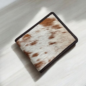 Portefeuille en cuir de vachette naturel pour hommes, fait main, fin, à double pli, en cuir véritable, haute qualité - Product Image 4