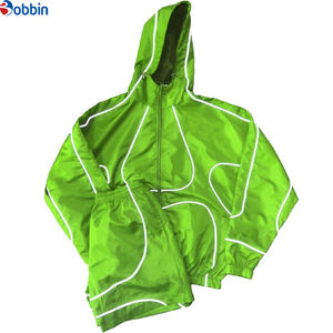 Ensemble de survêtement unisexe confortable avec logo personnalisé, veste zippée en nylon, coupe-vent de course avec fermeture éclair réfléchissante en polyester et nylon - Product Image 6