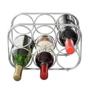 Porte-bouteilles à vin en bois et métal pour bars à domicile, pubs, usage décoratif, support pour bouteilles de vin - Product Image 3