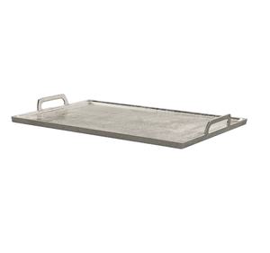 Plateau de service rectangulaire en aluminium de haute qualité avec poignées, finition argentée, plateau décoratif en métal, décoration intérieure, utilisation en cuisine et hôtel - Product Image 1