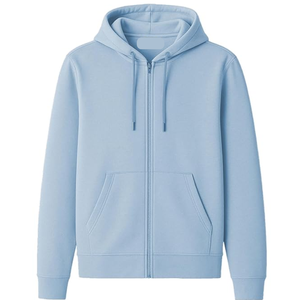 Sudaderas con capucha pesadas con cremallera para hombre, cremallera bidireccional, sudaderas lisas extragrandes, sudadera con capucha personalizada con cremallera - Product Image 1