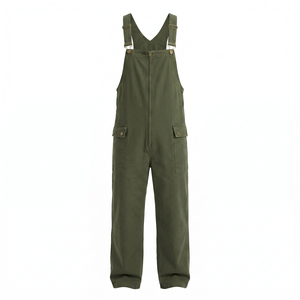 Custom <b>Men</b>’s Work Bib <b>Overalls</b> Durable Twill Fabric Adjustable Buckle Straps Cargo Pockets Front Zip Industrial Uniform - Product Image 1