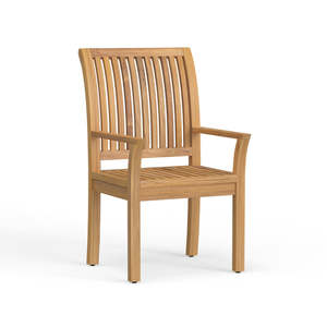 Silla de Comedor de Madera de Teca Ligera y Moderna de Lujo para Exteriores, con Tela Resistente y Cómoda, para Hotel, Villa o Apartamento - Product Image 1