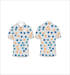 Men Grey Multicolor Polka Dot Polo <b>Shirt</b> Casual Short Sleeve Breathable Summer <b>Golf</b> <b>Shirt</b> Custom Logo - Product Image 3