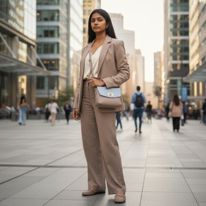Bolso Bandolera Cuadrado Elion Elegante con Patrón de Letras en Dos Tonos para Mujer, Cuero Vegano Premium, Ligero y Portátil, con una Sola Correa - Product Image 3