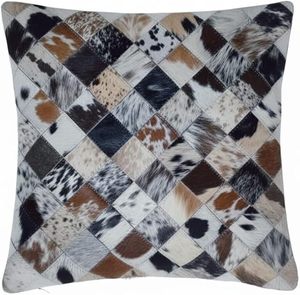 Housse de coussin en fausse fourrure patchwork, style bohème, faite à la main, décoration d'intérieur - Product Image 4