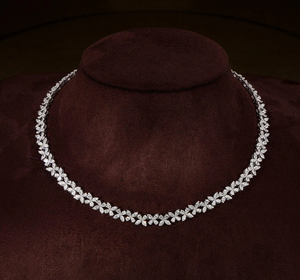 Elegante Collar de Plata 925 con Diamante Cultivado en Laboratorio, Certificado IGI, Corte Marquesa, Estilo Vintage, para Mujer - Product Image 1