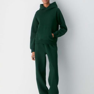 Conjunto Deportivo Premium para Hombre, Sudadera con Capucha de Felpa Gruesa, Conjunto Deportivo Extra Grande para Hombre, Verde Bosque, Conjunto para Correr, Sudadera con Logotipo Personalizado - Product Image 2