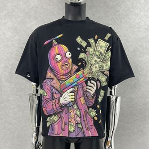 เสื้อยืดสตรีทแวร์พิมพ์ลายแบบกำหนดเอง, พิมพ์ลาย DTG, พิมพ์ลายแบบรีดร้อน, พิมพ์ลายแบบซับลิเมชั่น เสื้อยืดผ้าฝ้าย 100% สำหรับผู้ชาย เสื้อยืดพิมพ์ลายแบบดิสเทรส - Product Image 2