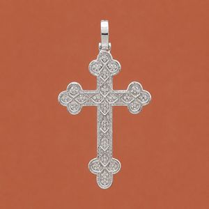 Pendentif de luxe personnalisé en argent 925 avec croix sertie de diamants Moissanite VVS pour homme et femme - Product Image 4