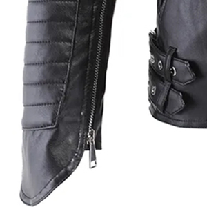 Winter leather jacket hooded <b>Canvas</b> fabric hooded collar Custom men's jacket <b>canvas</b> - Product Image 3