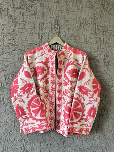 Handcrafted Suzani Embroidered Cotton Jacket Vintage Suzani Embroidery <b>Boho</b> Jacket Floral Embroidered Jacket - Product Image 4