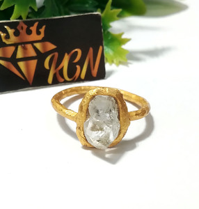 Anillo de Larimar Natural en Bruto, Plata de Ley 925 Sólida, Chapado en Oro, Hecho a Mano, Estilo Bohemio Azul, con Engaste de Bisel - Product Image 4