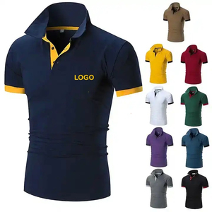 <b>White</b> Short Sleeve <b>Polo</b> T Shirt Men Solid Color Contrast Trim Custom Logo Uniform Tee Casual Golf Wear - Product Image 6