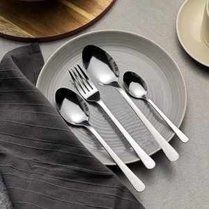 Cuillère en acier inoxydable de haute qualité, finition miroir, manche long, design minimaliste, couteau à beurre, cuillère, fourchette - Product Image 6