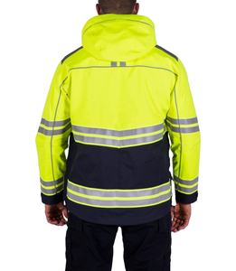 Men's High Visibility Reflective Work <b>Jacket</b> Polyester Safety Wear <b>Hi</b> <b>Vis</b> <b>Yellow</b> Black Waterproof Uniform - Product Image 5