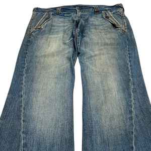 Jean en denim vintage à jambe large et coupe droite pour femme, bleu délavé, style streetwear décontracté, OEM personnalisé, avec dentelle, nœuds et volants - Product Image 5