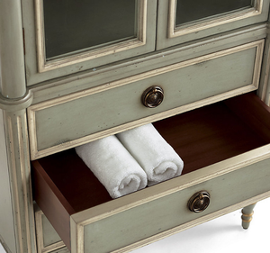 Vitrina Clásica y Elegante de Madera de Caoba Sólida, Minimalista, Hecha a Mano, con Puerta de Vidrio y Cajón de Almacenamiento para Dormitorio, de Lujo - Product Image 2