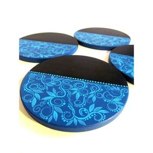 MDF Printed Luxury Finish Coasters <b>Scratch</b>-Resistant Enamel Coated Table Protection for Home Kitchen Dining Coffee Mats <b>Pads</b> - Product Image 2
