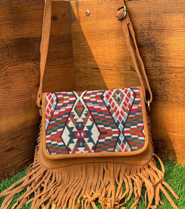 Nouveau fait à la main Offre Spéciale Jacquard daim cuir frange sac à bandoulière multi-usage nouveau Design Vintage sac à bandoulière pas cher taux produit en vrac - Product Image 4