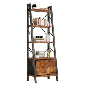 Estantería de 4 niveles con 2 cajones, moderna, con estructura metálica resistente, para el hogar, la oficina o la sala de estar, en oferta. - Product Image 3