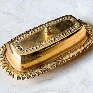 Mantequillera metálica con tapa para servir en la mesa, contenedor para almacenar mantequilla para la encimera de la cocina, para servir en el desayuno - Product Image 4