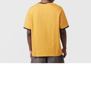 T-shirt formel imprimé vintage pour homme 2025, 100 % coton teint en fil, tissé, qualité de couture supérieure personnalisée, coupe régulière, long et uni - Product Image 3