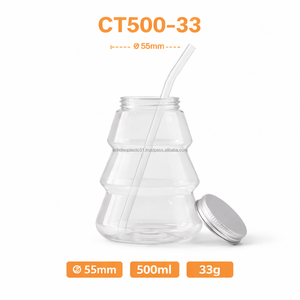 ขวด PET ลายต้นคริสต์มาส 500 มล. พร้อมฝาเกลียว-ปั๊มโลชั่นพิมพ์ UV ความจุ 300 มล. ขายส่ง - Product Image 6