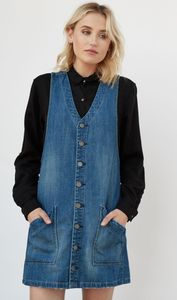 Women's Denim Sleeveless Vest Long Button Front Solid Color Casual Loose Fit Summer <b>Jacket</b> Coat Breathable Woven Cotton - Product Image 2