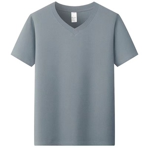 V-Neck Short Sleeve <b>T</b>-<b>Shirt</b> 100% Cotton Plain Dyed Solid Color Unisex Regular Fit Adults Summer Seasons - Product Image 3