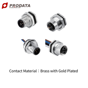 ขั้วต่อ PRODATA IP67 กันน้ำ M12 4 ขา แบบ T-Code ตัวผู้ ชุบทองเหลือง สำหรับงานยานยนต์ แบบ PCB Dip-Solder - Product Image 6