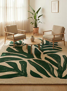 Tapis en laine tufté à la main sur mesure avec dos antidérapant, motif géométrique, épais, moderne, pour l'aménagement intérieur résidentiel - Product Image 2