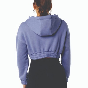 Sudadera con Capucha Corta para Mujer, Diseño Personalizado a la Moda, para Uso en Exteriores, Color Sólido, Forro Polar, Manga Larga, Transpirable, para Otoño - Product Image 3
