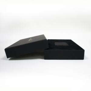 Caja de papel de cartón rígido de lujo negra al por mayor, caja de cartón para negocios, cajas telescópicas de embalaje - Product Image 2