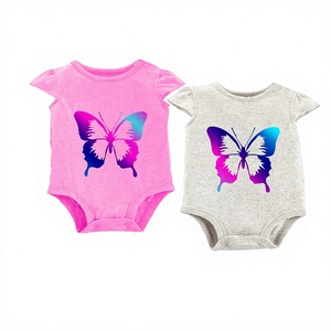 Venta directa de fábrica de algodón de bambú orgánico bebé mameluco verano recién nacido mono con diseño impreso en línea - Product Image 1